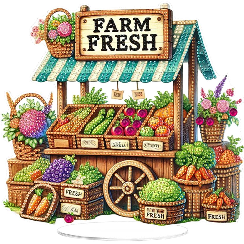 Acrylic Special Shaped Animals Farm Diamond Painting Tabletop Ornaments Kit 5D DIY Diamond Art Tabletop Decor for Desktop Decor