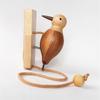Wooden Woodpecker Door Bell Easy Installation Hanging Ornament Woodpecker Door Knocker for Indoor Window Wall Kids Toy