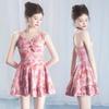 Women's One-Piece Spaghetti Strap Fashion Print Skirt Swimsuit - Conservative Slimming Bodycon Backless Design for Spring Vacation
