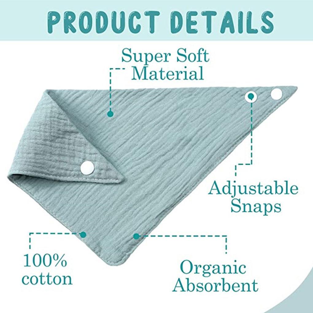 Adjustable Kids Drooling Bib Soft and Absorbent for Newborns Eco-Friendly Cloth Water Absorb Bandana for Boys Girls, Color No. 55