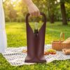 Reusable Waterproof Leather Wine Carrier Single Bottle Holder Sturdy Handle Beer Gift Bag Portable Wine Tote Bridal Shower