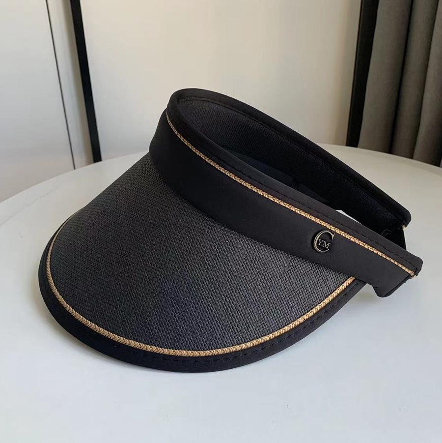

Versatile Hat Style Straw Woven Simplicity Womens Sunshade Fisherman Hats чорний