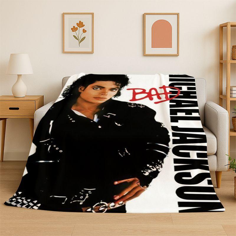 Retro MJ Michael Jackson King of Pop Weiche Flanelldecke, Gemütliche Decke für Bett, Couch, Sofa, Schlafzimmer, Wohnzimmer, Reise Kind