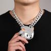 Personalizovaný svítící přívěsek na krk se Sonicem, pánský street měděný náhrdelník zdobený diamanty, jeden kus je zaslán jménem jiného.