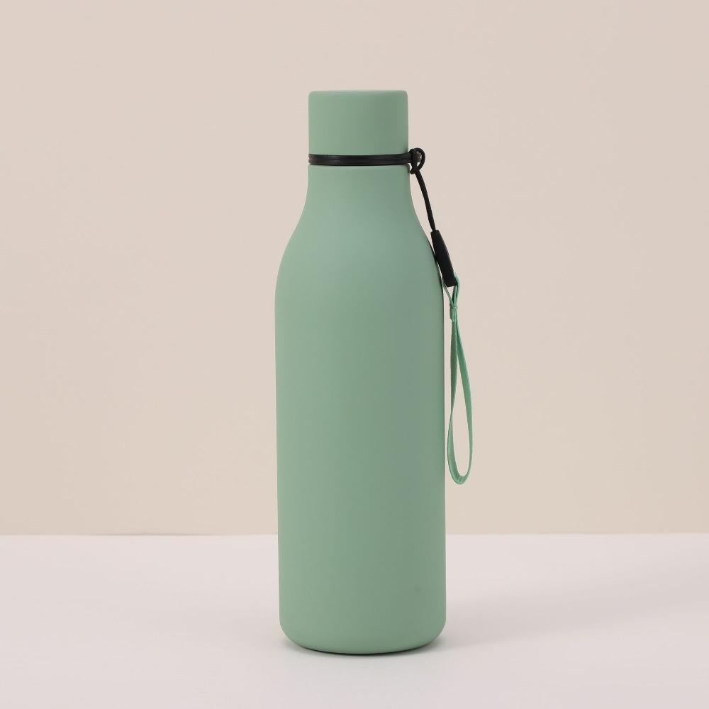 550ml Wasserflasche 304 Edelstahl Vakuumisoliert Thermoskanne Gummilackoberfläche Outdoor Sportflasche Mit Lanyard