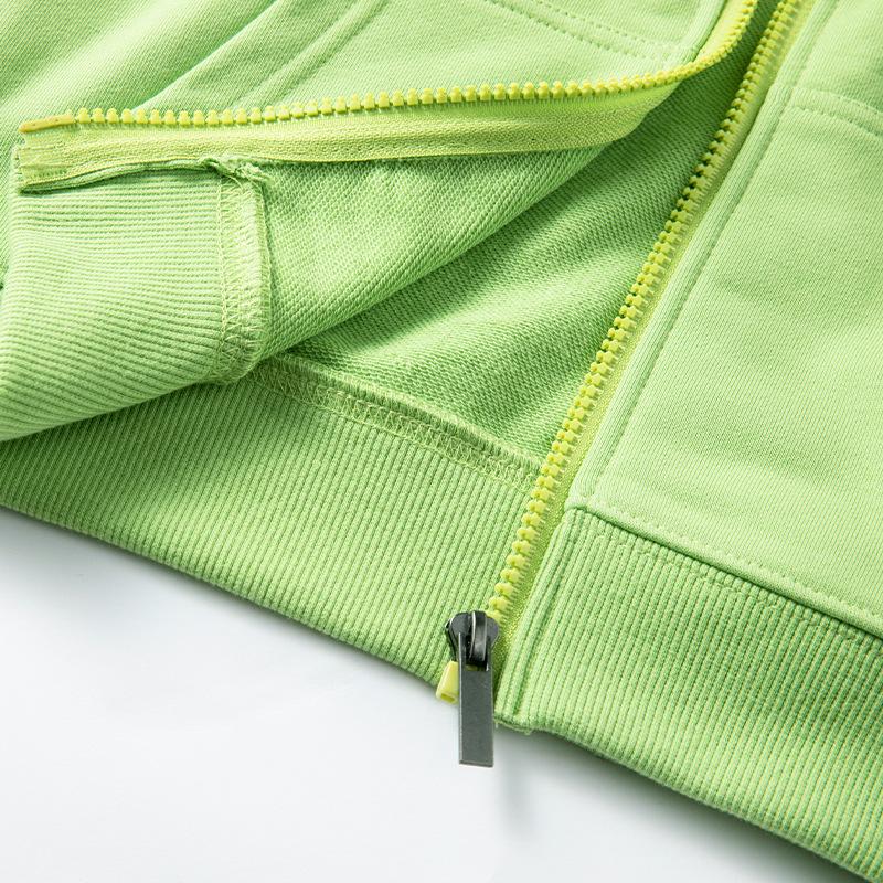 Children's 350g Zipper Patch Pocket Sweatshirt for Spring/Autumn with Logo Print and Embroidery