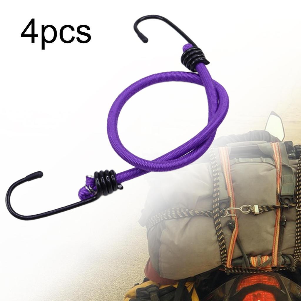 4 Pieces Mini Bungee Cord Small Strap Elastic Rope with Hooks for Trucks