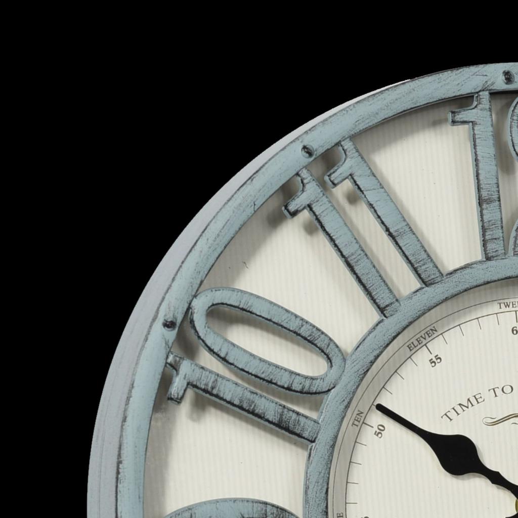 Wall Clock 12 Inches Retro Roman Numeral Silent Movement Straight Hair Clock Retro Style Wall Clock