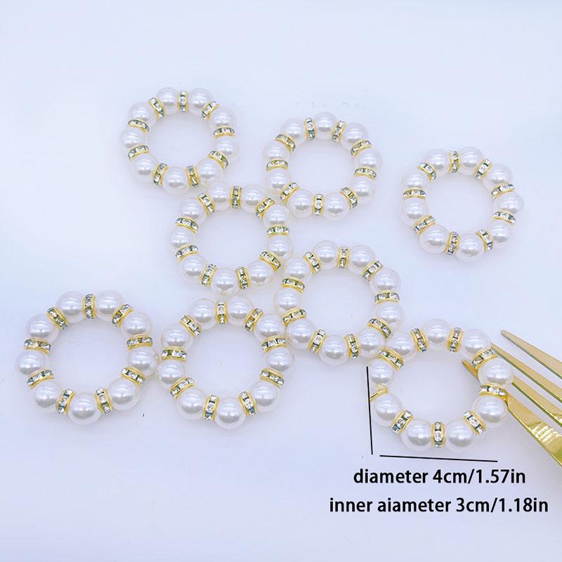 exquisite pearl inlaid diamond napkins ring Wedding Christmas Table Decor Stylish Dining Accessory for Holiday Party
