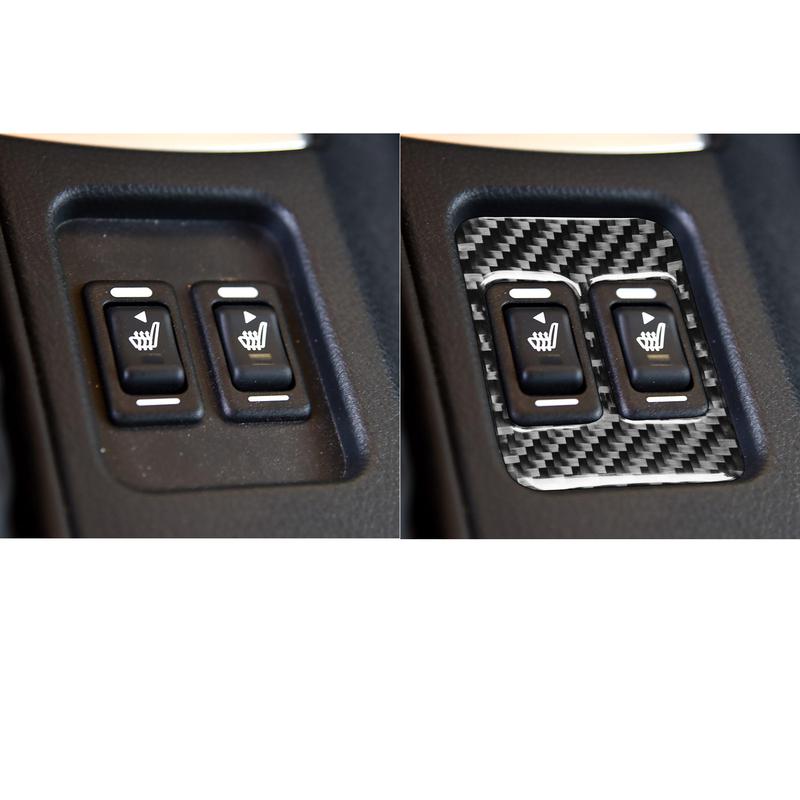 Real Carbon Fiber Car Accessories Seat Heating Switch Panel Cover Soft Sticker For Subaru BRZ Toyota 86 GT86 2017 2018