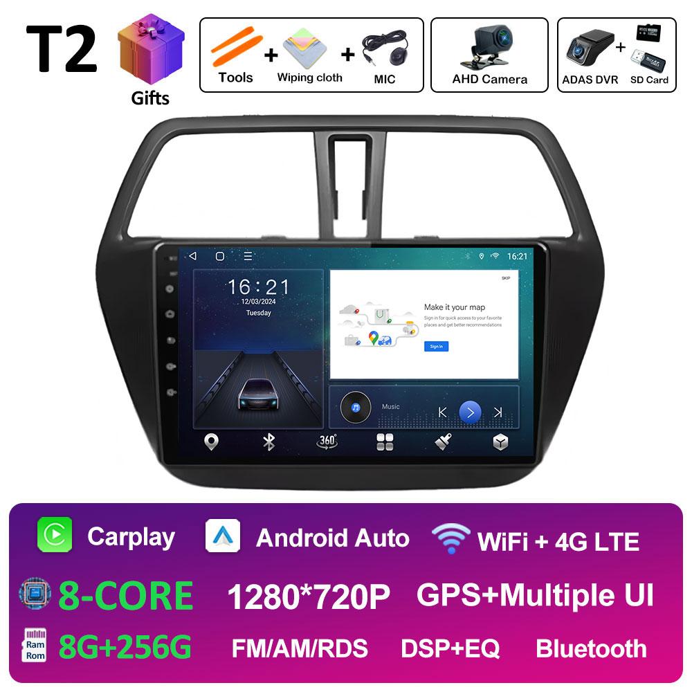 Smart System Android 14 For Suzuki SX4 S-Cross 2014 2015 2016 2017 Wireless Carplay Bluetooth QLED IPS Screen WIFI Auto Tools 4G