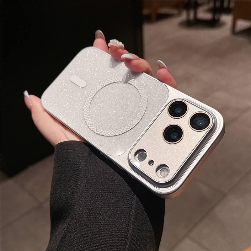 iPhone 16 Glitter Magnetic Case, Transforms to Apple 17 Pro Max Drop-Proof i15 Case, Ins Style