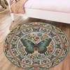 Tappeto Rotondo Retrò con Farfalle, Tappeto per Soggiorno Camera da Letto Divano Sala Giochi Decorazione, Tappetino Antiscivolo 86