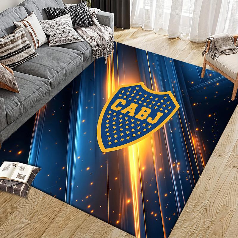 Club Atletico Boca Juniors Flannel Pattern Square Carpet,Area Rug,Carpet Rug for Living Room Bedroom Sofa Playroom Decor,Non-slip Floor Mat