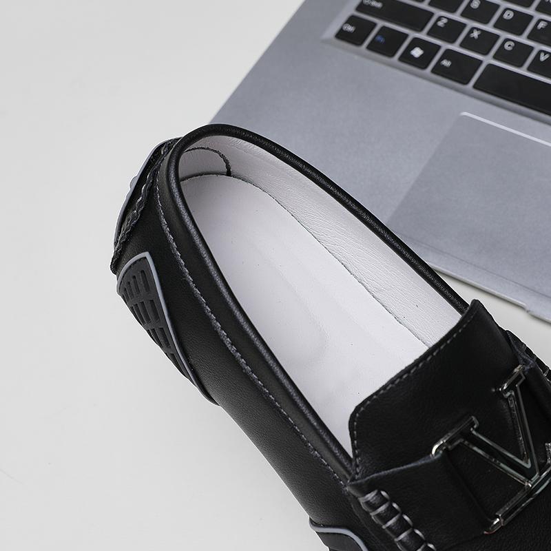 High Quality Men's Casual Leather Shoes Cowhide Loafers Soft Luxury Pea Shoes Genuine Leather Men's Flats Driving Shoes