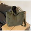 Borsa a Spalla Versatile alla Moda Vento College Pendolarismo Borsa Quadrata in Velluto a Coste Unisex Grande Capacità Tempo Libero Portatile a Tracolla
