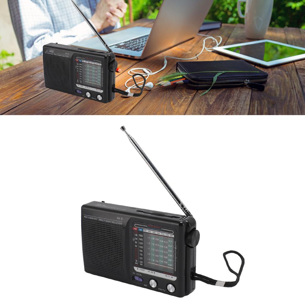 Tragbares Mehrbandradio für Senioren FM MW SW Unterstützung für externe Kopfhörer Einziehbare Antenne mit Lanyard zum Angeln