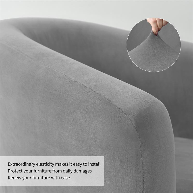 Velvet Tub Sofa Cover Soft Stretch Armchair Slipcover Home Decor Anti-dirty Club Chair Covers for Living Room Pet Kid Case 1PC