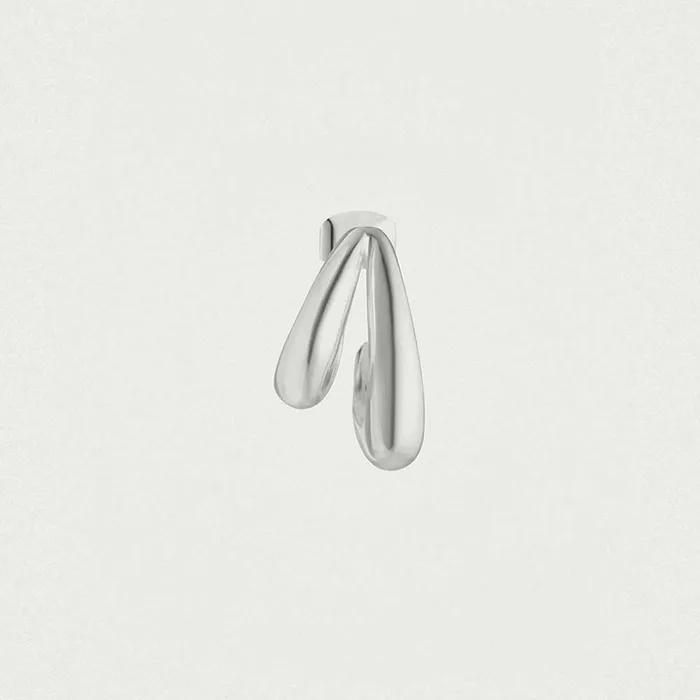 Wavy Dual Line Earrings - Silver