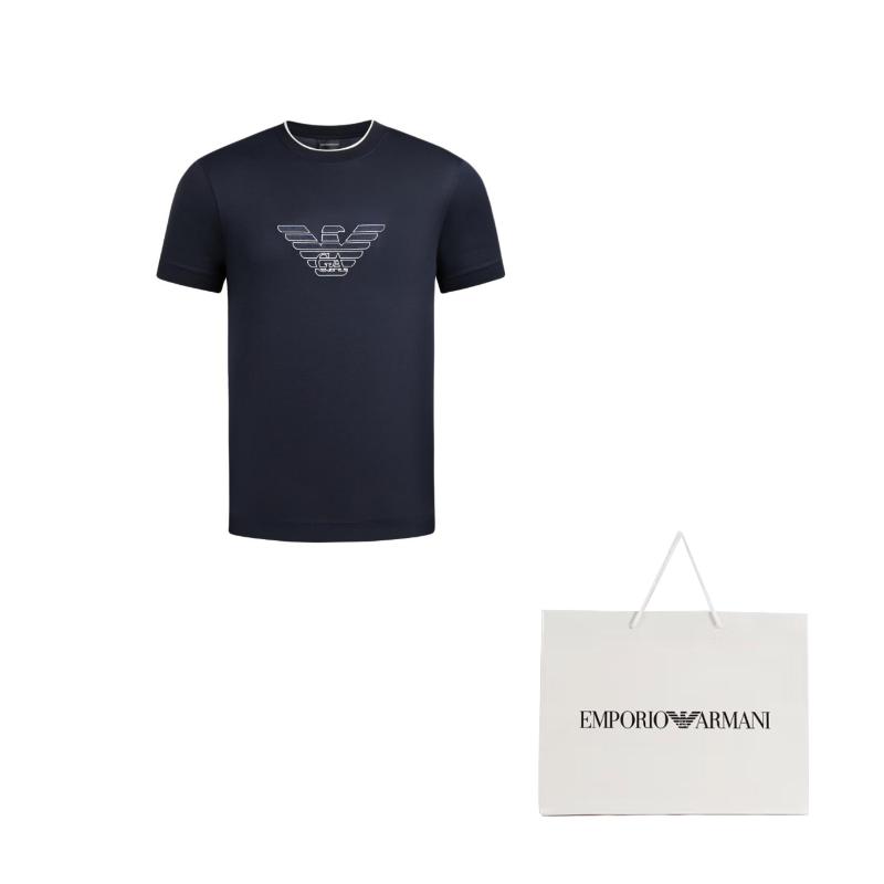 EMPORIO ARMANI SS24 T Shirt Men's Marine Blue 3D1TD4-1JUVZ-09Q9
