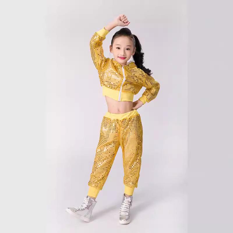 Unisex Children's Sequin Dance Costume - Cheer, Jazz, and Hip-Hop Outfit