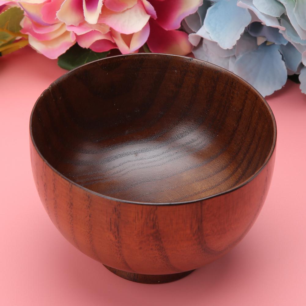 Kitchen Wooden Fruit Salad Noodles Rice Dining Bowl Soup Food Container TablewareLarge