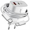 Caricatore da Rete Adattatore + Cavo USB Type-C 20W Ricarica Rapida