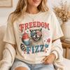 Freedom Fizz Raccoon Shirt, Pink Comfort Colors Tee, Patriotic 4th of July Gift for Women Men, USA Summer BBQ Graphic Tee