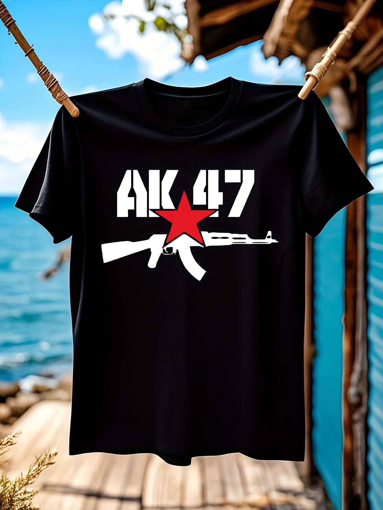 AK-47 Rifle Graphic Tshirt Graphic Tshirt - Bold Red Acce... XL