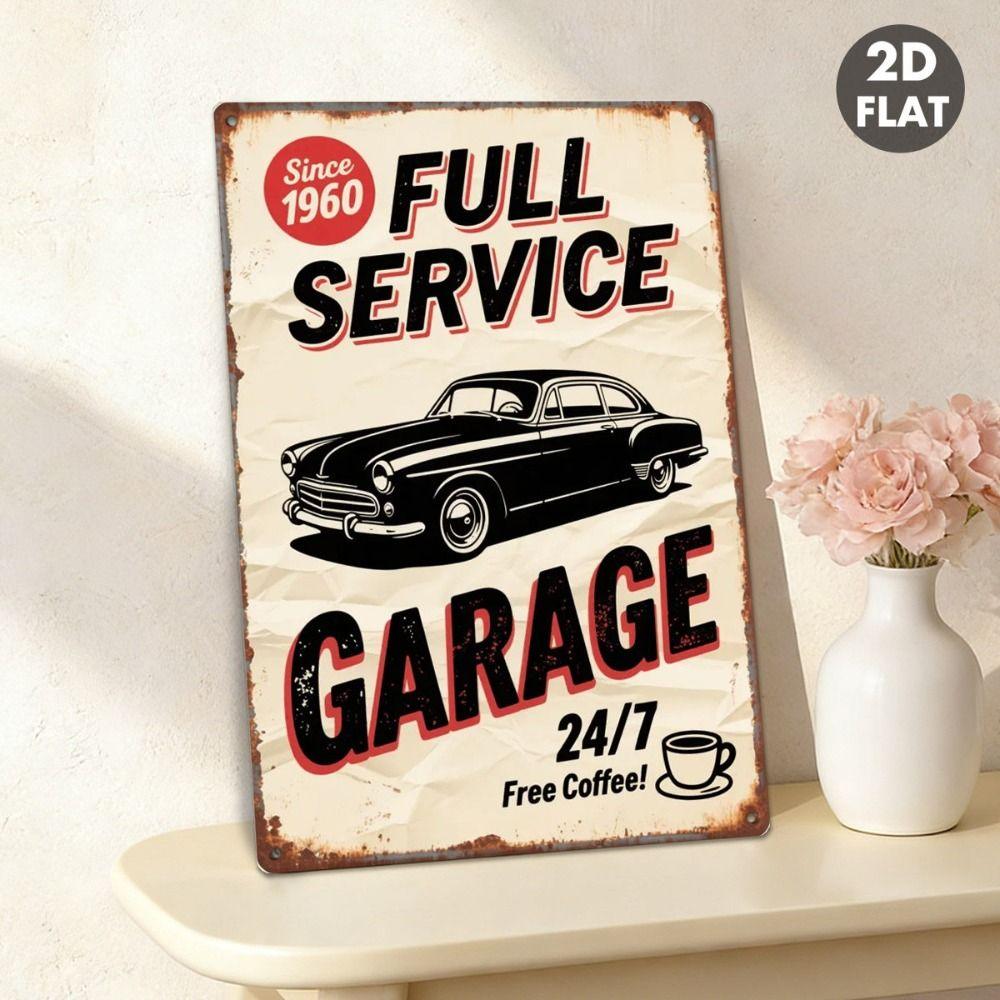Vintage Metal Car Sign Decor Gift For Auto Lovers Garage Wall Art