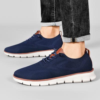 British Style Men's Shoes Summer Breathable Sneakers Fly-woven Mesh Shoes Men's Large Size 8 Running Trendy Shoes