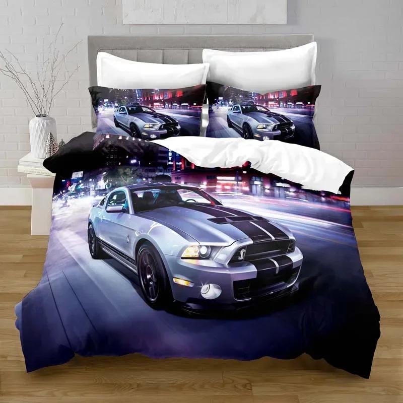 Luxury New 3D Print Cars Vehicles Bedding Set Boys Bedroom Decor Quilt Cover Pillowcase Cars Racing Print Bed Linen Set