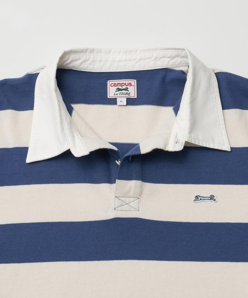LE TIGRE Rugby Stripe Longsleeve T-Shirt (Ecru-Blue)