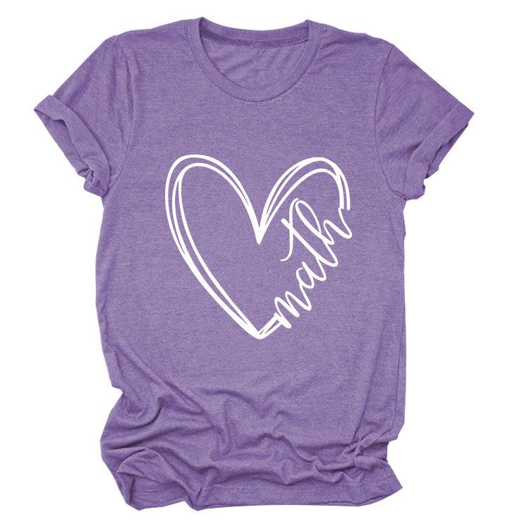 Summer Minimalist Heart-shaped 3D Printed Short Sleeved Women's T-shirt