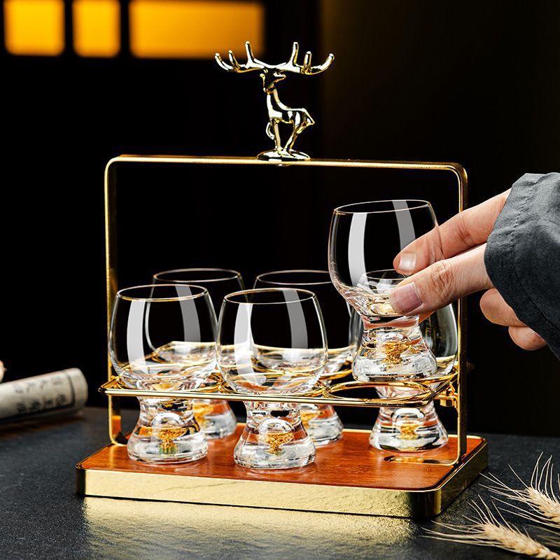 LISM Luxury Gold Foil Wine Glass Set