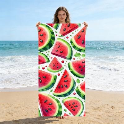 Watermelon Extra Large Print Microfiber Beach Towel, Super Absorbent Quick Dry Towel for Swimming Pool & Beach