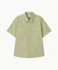 Leondi Wrinkle Two-Pocket Half Shirt - Lime
