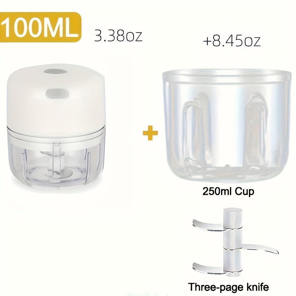 100/250 ml Mini Elektrisk Hvitløkshakker Grønnsak Chili Kjøtt Ingefær Mosermaskin Stødig Holdbar USB-lading Blenders Kjøkken
