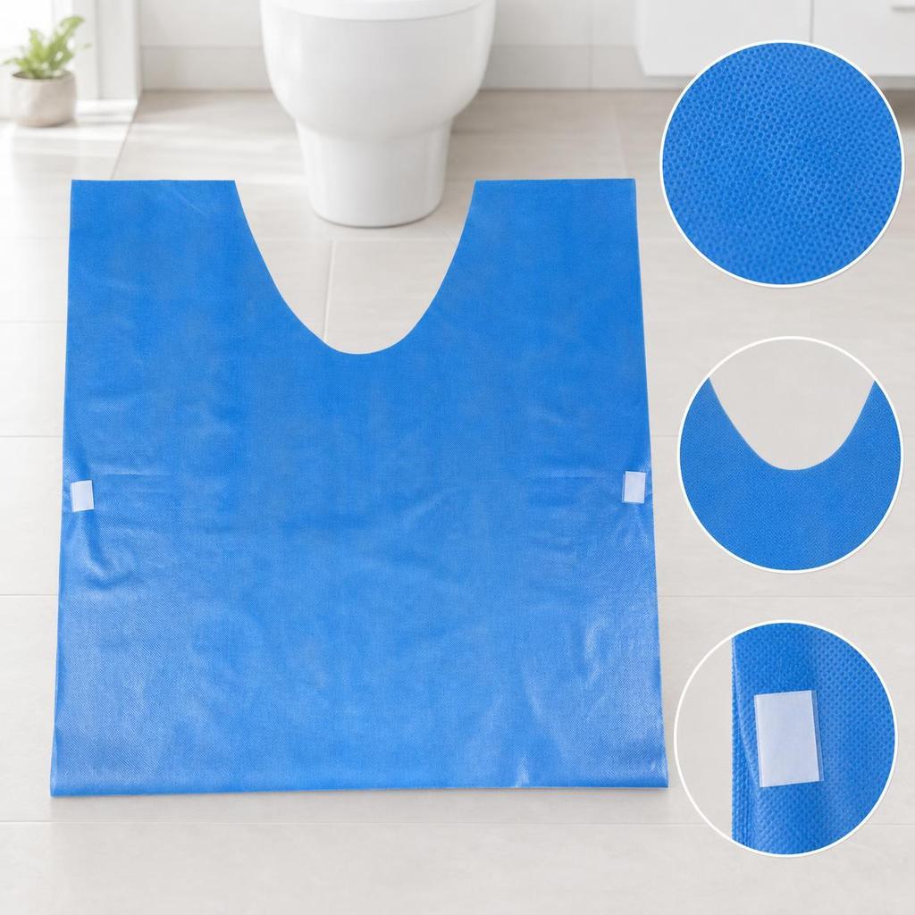 Disposable UShaped Toilet Mat, Waterproof NonSlip NonWoven Foot Pad for All Seasons