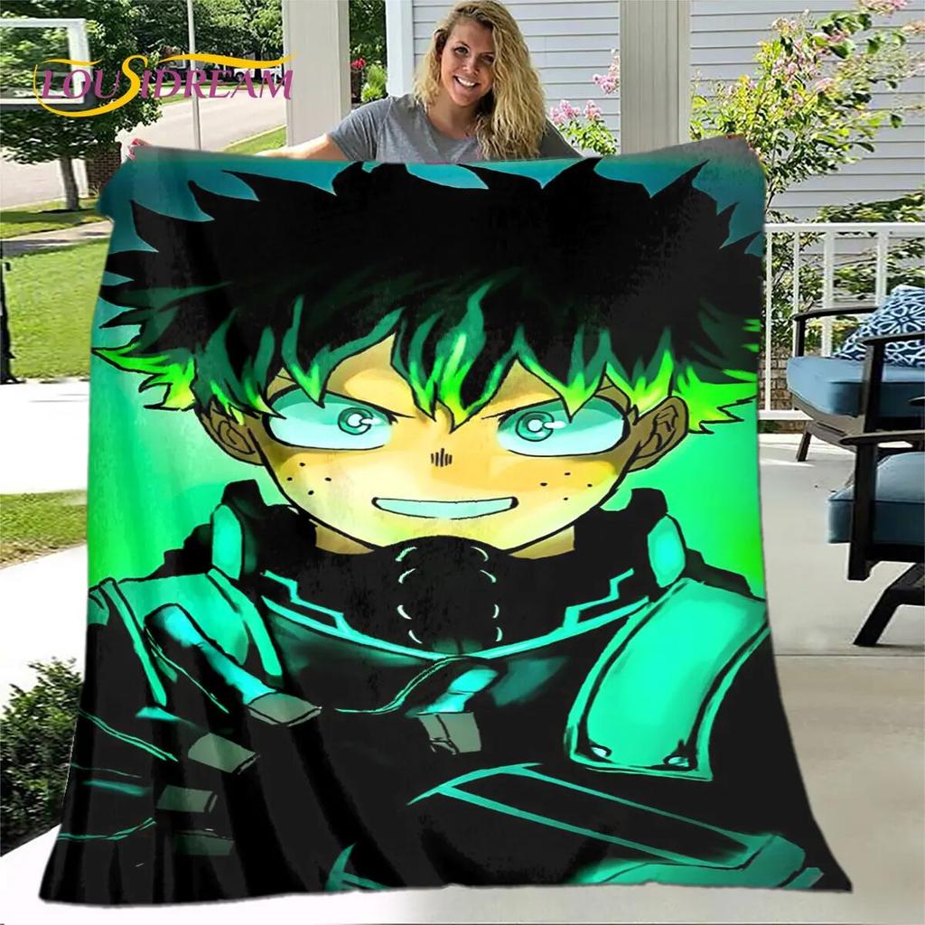 My Hero Academia Anime Cartoon Weiche Plüschdecke, Flanelldecke, Überwurfdecke für Wohnzimmer, Schlafzimmer, Bett, Sofa, Picknick-Abdeckung