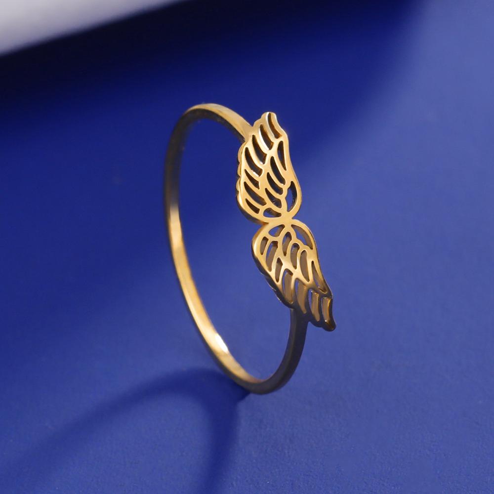 Cazador Kpop Flying Angel Wings Women‘s Ring Stainless Steel Jewelry Finger Rings Wedding Birthday Gift Wholesale 2026 New