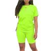 Women's 2 Piece Casual Sports Solid Color Suit Short Sleeve Top And Pants Set