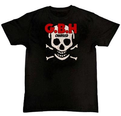 Charged GBH Band Skulllogo Graphic Print Mens Unisex 100% Cotton T-shirt Mens Tees Top
