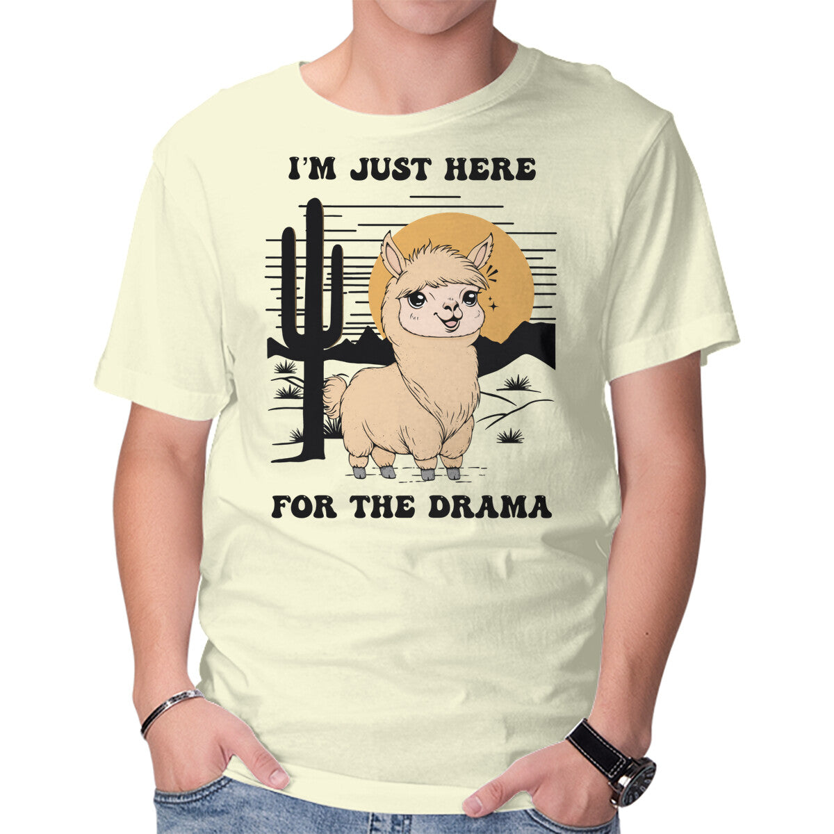 Unisex Crew Neck T-Shirt I’m Just Here For The Drama Graphic Short Sleeve Casual Tee XS