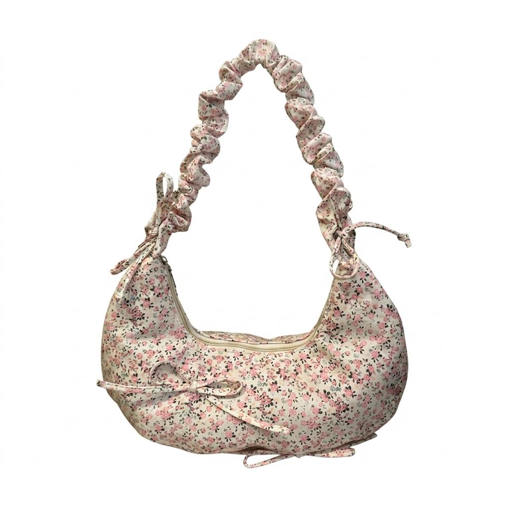 Women Floral Print Large Capacity Tote Bag Shoulder Underarm Bag With Durable Polyester Material And Multiple Carrying Styles