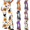 Women's Casual Halloween Print Flared Yoga Pants High Waist Stretch Comfortable Fit Soft Fabric Leggings