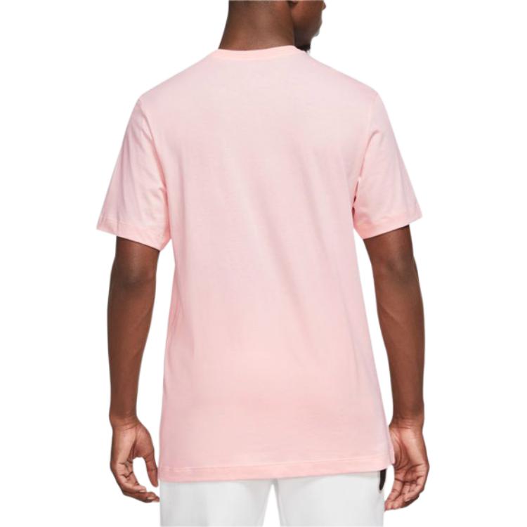 Nike T Shirts Men's Pink Crew Neck Moderate Straight Fit AR4999-686