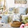4pcs Spring Bloom Where You Are Planted Hydrangea Vase Throw Pillow Covers Enjoy The Little Things Blue Summer Cushion Case Decoration
