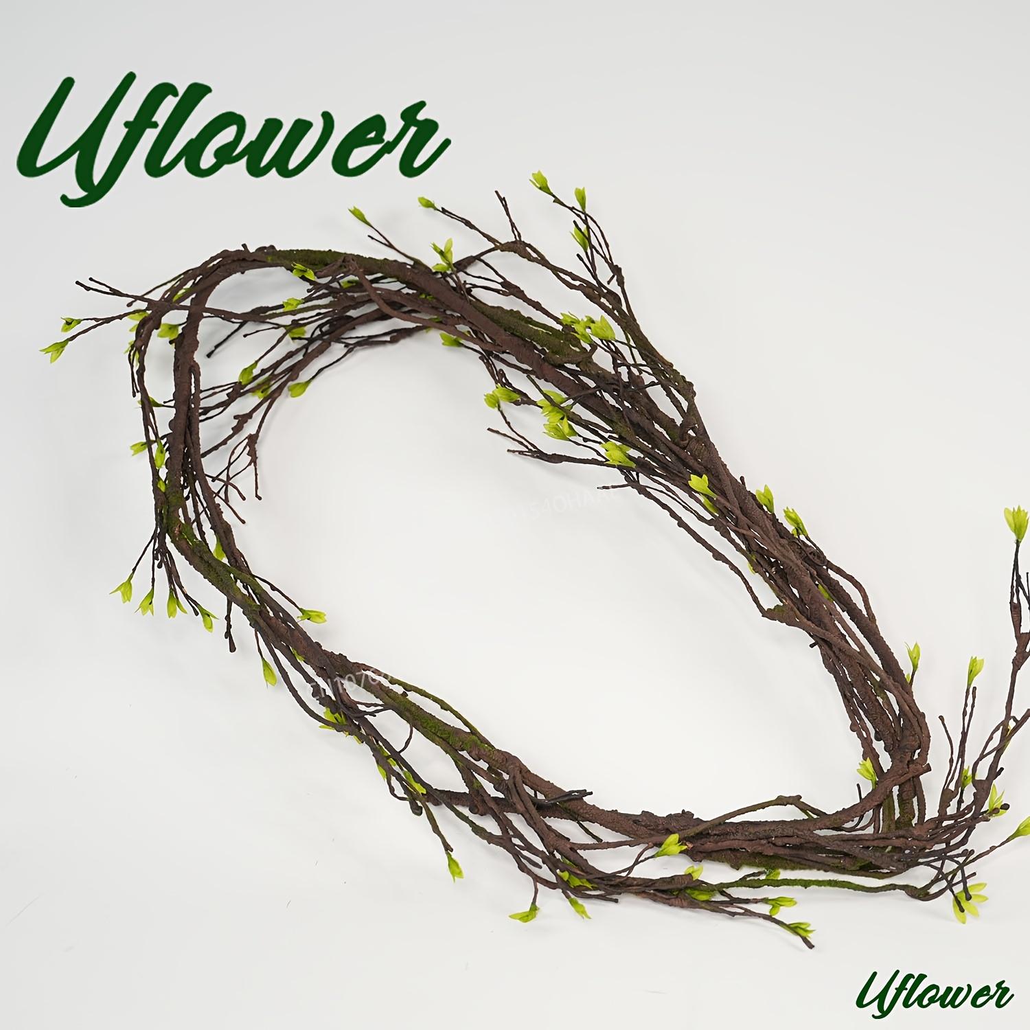 

118in 70 Forks Artificial Rattan Vines Flexible Fake Branches for Wall, Home, Party & Garden Decor, Realistic Plastic Liana