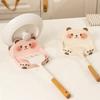 Decorative Kitchen Counter Organizer Cute Bear Pot Lid Holder for Countertop, Multipurpose ABS Plastic Spatula Spoon Rest, Easy Clean Cooking Utensils